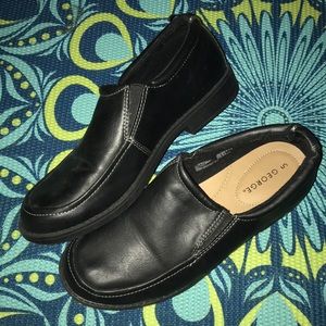 George black leather loafers